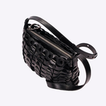 Bolsa Mini Tina Couro Tressê Encaixe | Preto