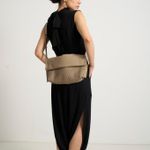 Bolsa Denise Carteiro Couro Tressê Tela | Khaki