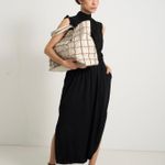 Bolsa Janis Couro Patchwork | Preto, Cru