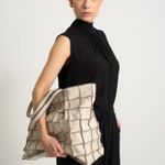 Bolsa Janis Couro Patchwork | Preto, Cru