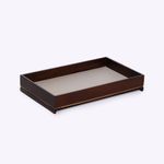 Bandeja Cube Latão Friso 47x33x6h | Taupe