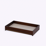 Bandeja Cube Latão Friso 47x33x6h | Taupe
