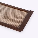 Bandeja  de Ráfia  com Vidro 47x29x2,5h | Imbuia, Palha Natural