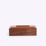 Caixa com Borda e Puxador de Latão 26x12x9h | Conhaque
