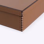 Caixa Retangular Couro Sola 31x22x9h | Mascavo