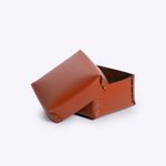 Caixa Soft Couro Ecosola 15x15x9h | Conhaque