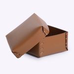 Caixa Soft Couro Ecosola 15x15x9h | Mascavo