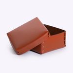 Caixa Soft Couro Ecosola  22x22x9h | Conhaque