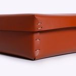 Caixa Soft Couro Ecosola  22x22x9h | Conhaque