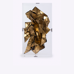 Caixa Acrílico Escultura Latão 18x35x6h | Ouro