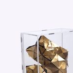 Caixa Acrílico Escultura Latão 18x35x6h | Ouro
