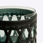 Vaso de Vidro Estrela Ecocouro 22Dx20H | Preto