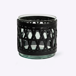 Vaso de Vidro Estrela Ecocouro 22Dx20H | Preto