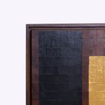 Quadro Mosaico Madeira 30,5x40 | Folha de Ouro e Preto
