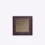 Quadro Mosaico Madeira 25,5x25,5x4 | Ouro