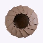 Terrário Hélice Vidro e Ecocouro 33Dx11H | Taupe