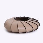 Terrário Hélice Vidro e Ecocouro 33Dx11H | Taupe