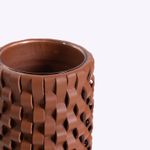 Vaso Onda Maia Vidro e Couro 9x24h | Whisky