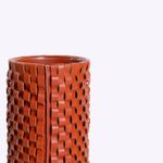 Vaso Onda Maia Vidro e Couro 12x31h | Terracota