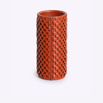 Vaso Onda Maia Vidro e Couro 12x31h | Terracota