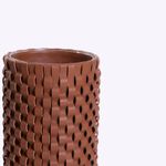 Vaso Onda Maia Vidro e  Couro 12x31h | Whisky