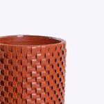 Vaso Onda Maia Vidro e Couro 18x24h | Terracota