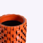 Vaso Onda Maia Vidro e Couro 10x35h | Terracota