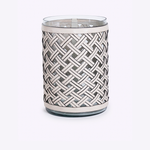 Vaso de Vidro Trama Dupla 22x33h | Off White