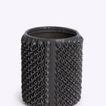 Vaso Ouriço Couro e Vidro 18x24h | Militar