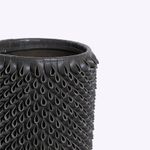 Vaso Ouriço Couro e Vidro 18x24h | Militar