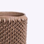 Vaso Ouriço Couro e Vidro 18x24h | Taupe