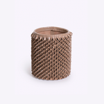 Vaso Ouriço Couro e Vidro 18x24h | Taupe