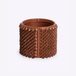 Vaso de Vidro e Couro Ouriço 20Dx20H | Whisky