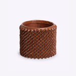 Vaso de Vidro e Couro Ouriço 20Dx20H | Whisky