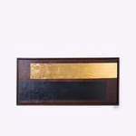 Quadro Mosaico Madeira 30,5x40 | Folha de Ouro e Preto