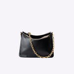 Bolsa Mini Marcela Crossbody Couro | Preto, Ouro