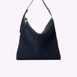 Bolsa Solange Grande Couro Tressê Tela | Marinho