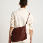 Bolsa Solange Média Couro Tressê Tela | Preto