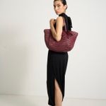 Bolsa Julieta Média Tressê Tela Diagonal | Preto