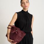 Bolsa Julieta Média Tressê Tela Diagonal | Preto