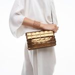Bolsa Laís Clutch Tressê Dominó | Ouro