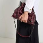 Bolsa Marcela Bucket Couro | Chesnut, Ouro