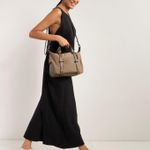 Bolsa Mini Lívia Tecido Tecnológico | Cimento, Preto