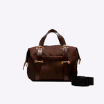 Bolsa Mini Lívia Tecido Tecnológico | Café, Ouro