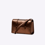 Bolsa Nara Couro Metalic Bala | Café