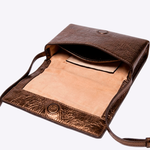 Bolsa Nara Couro Metalic Bala | Café