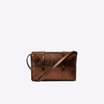 Bolsa Nara Couro Metalic Bala | Café