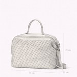 Bolsa Letícia Couro Tressê Tela | Açaí