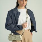 Bolsa Cindy Couro Tressê | Pewter