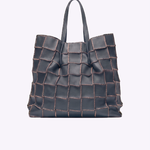 Bolsa Janis Couro Patchwork | Indigo, Cru